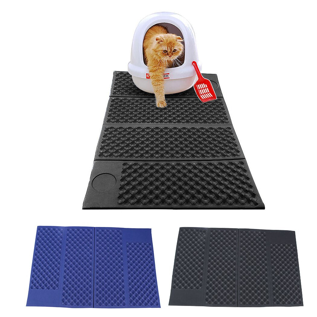 Foldable Cat Litter Mats EVA Folding Moisture-Proof Pet Litter Mat Easy To Clean Feeding Mat For Pets Cats Pet Cleaning Supplies-ebowsos