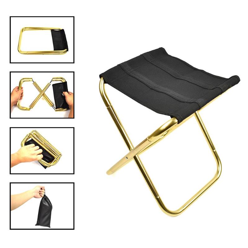 Foldable Picnic Fishing Chair Lightweight Folding Aluminium Oxford Cloth Outdoor Portable Easy To Carry Fishing Tools-ebowsos