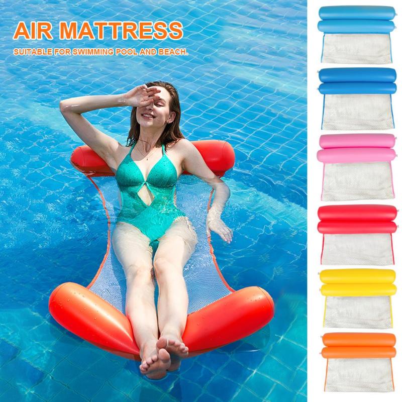 Foldable Summer Water Hammock Swimming Pool Inflatable Mat Toys Rafts Floating Bed for Kids&adult Swimming Mattress-ebowsos