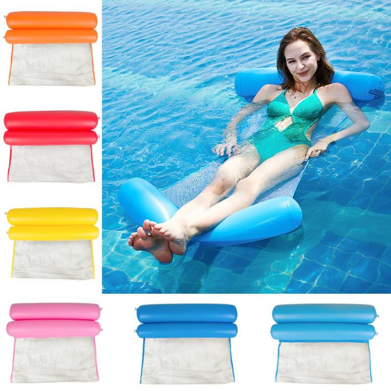 Foldable Summer Water Hammock Swimming Pool Inflatable Mat Toys Rafts Floating Bed for Kids&adult Swimming Mattress-ebowsos