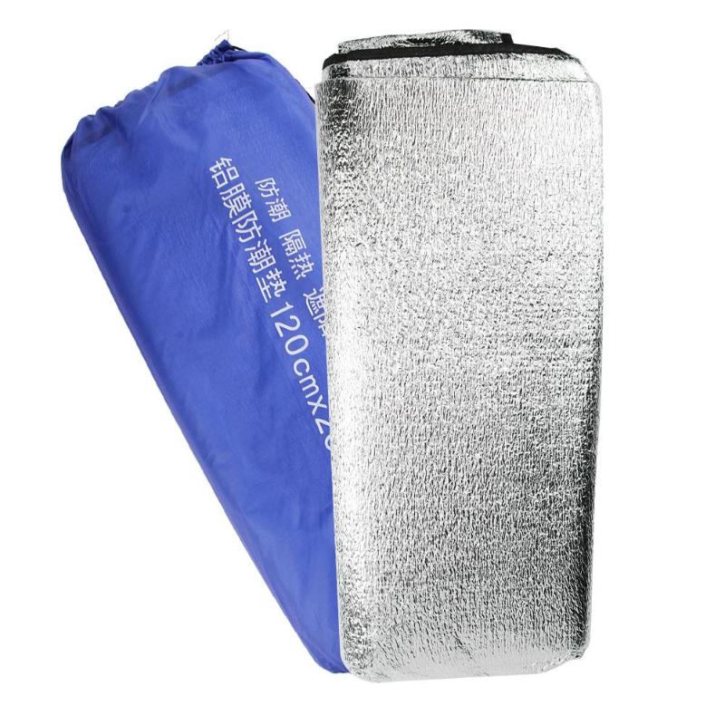 Foldable Waterproof Aluminum Foil EVA Camping Mat Foldable Folding Sleeping Picnic Beach Mattress Outdoor Mat Pad1.2x2m-ebowsos