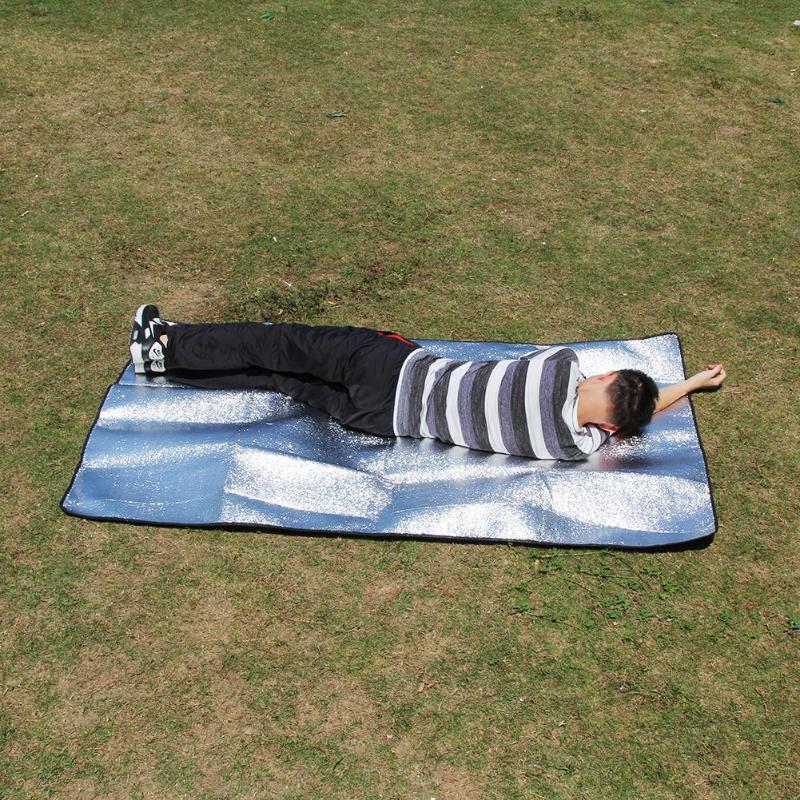 Foldable Waterproof Aluminum Foil EVA Camping Mat Foldable Folding Sleeping Picnic Beach Mattress Outdoor Mat Pad1.2x2m-ebowsos