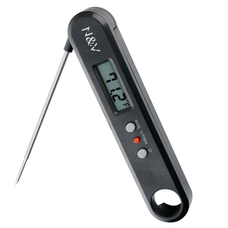 Folding Digital Thermometers BBQ Probe Food Auto-off Kitchen Cook Water Oil Tool Home Temperature Detection Accessories - ebowsos