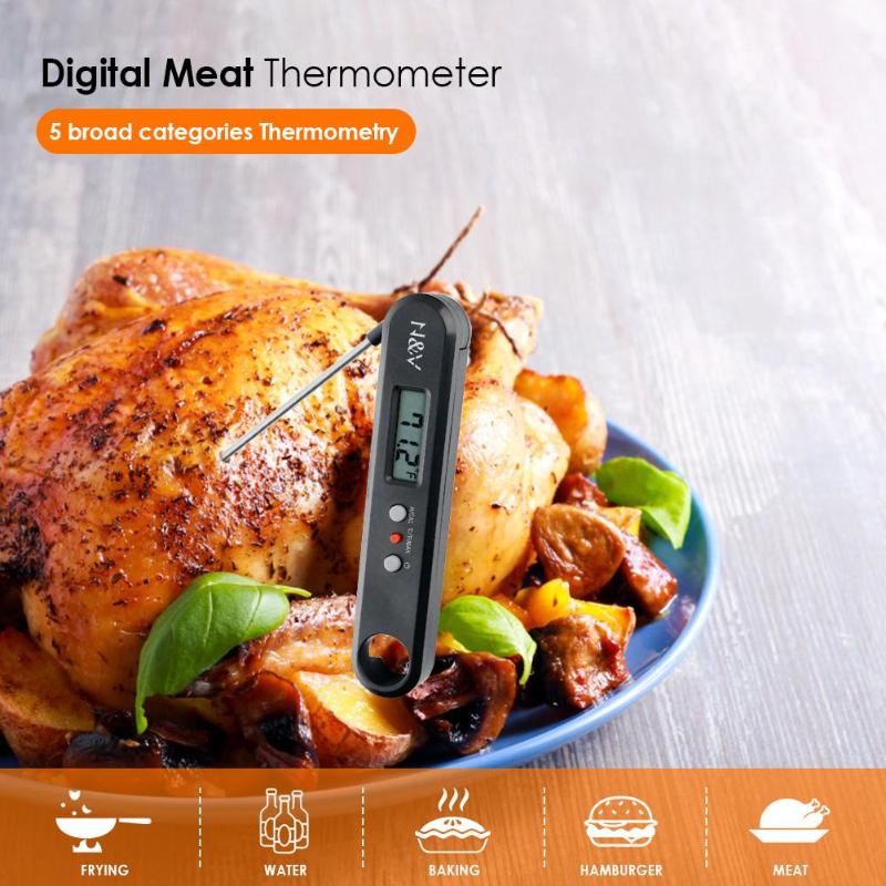 Folding Digital Thermometers BBQ Probe Food Auto-off Kitchen Cook Water Oil Tool Home Temperature Detection Accessories - ebowsos