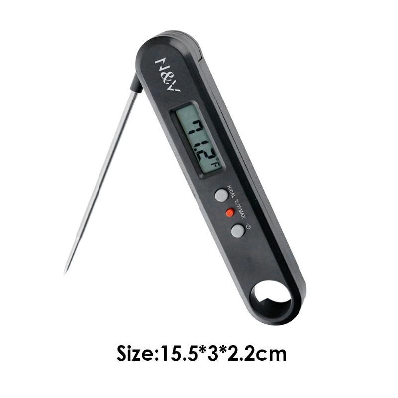 Folding Digital Thermometers BBQ Probe Food Auto-off Kitchen Cook Water Oil Tool Home Temperature Detection Accessories - ebowsos