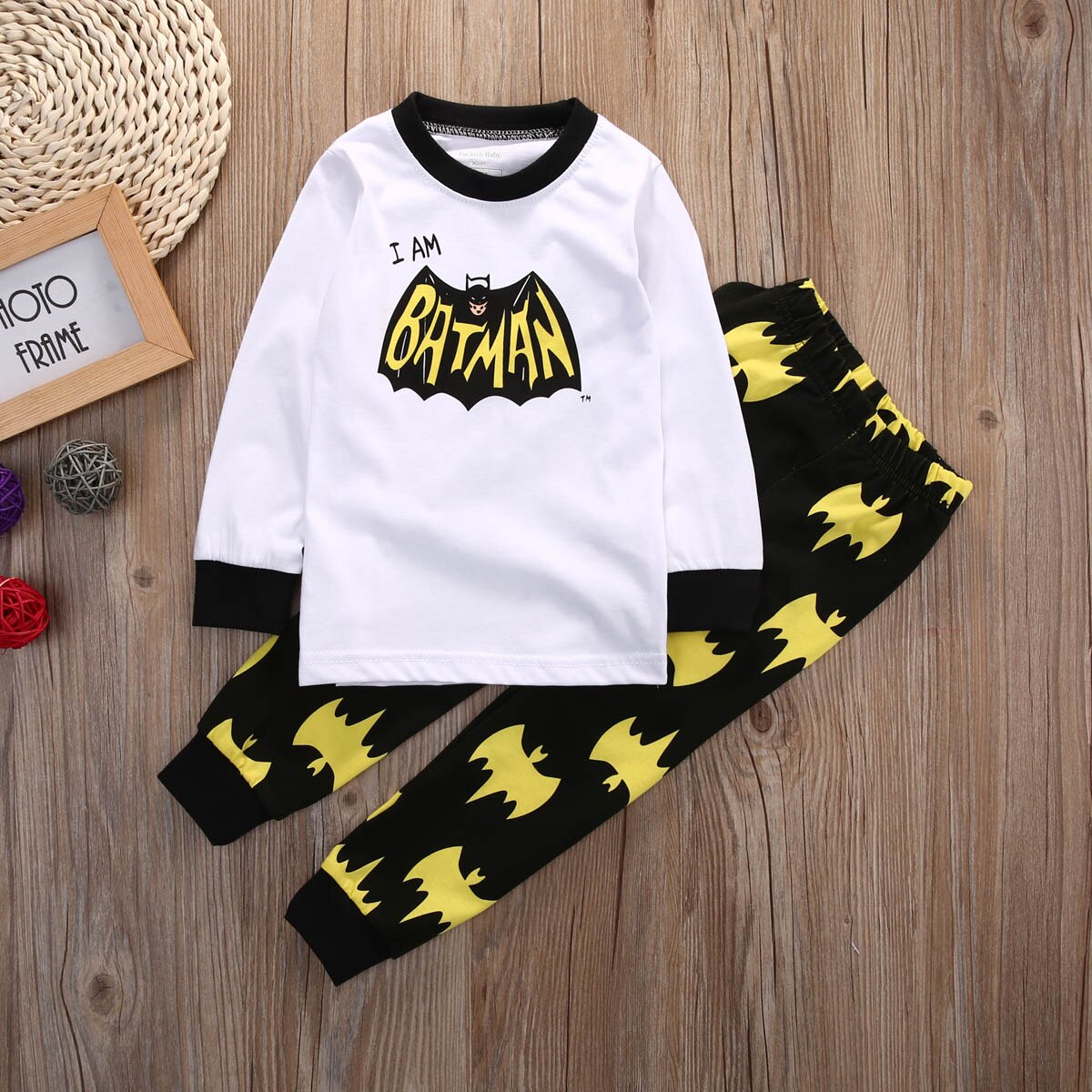 For 2-8Y Kids Boys Batman Winter 100% Cotton Nightwear Pajamas Set Sleepwear 2pc - ebowsos