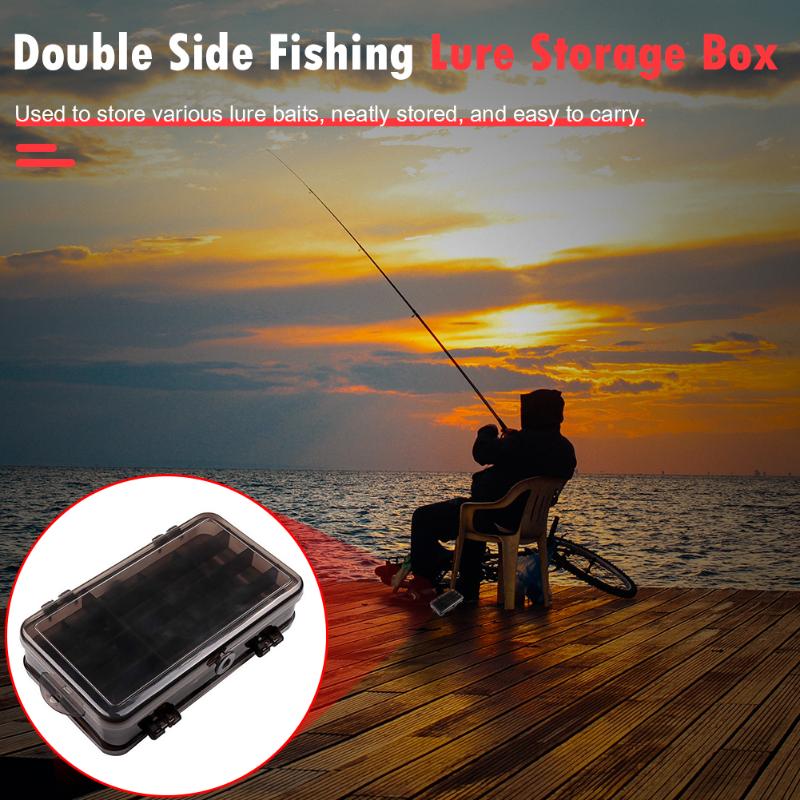 For Artificial Bait Portable Double Side Fishing Lure Box Organizer Lure Fishing Tackle Tool Equipment Accessories-ebowsos