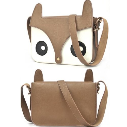 Fox Owl Shoulder Messenger Bag Pu Leather Crossbody Satchel Handbag - ebowsos