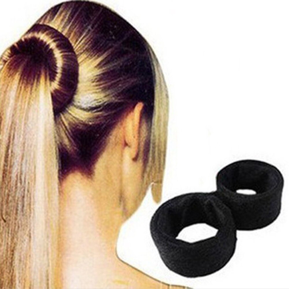 French Curly Hair Ponytail Tray Platters Doughnut Hair Rod Hair Braider Tools - ebowsos