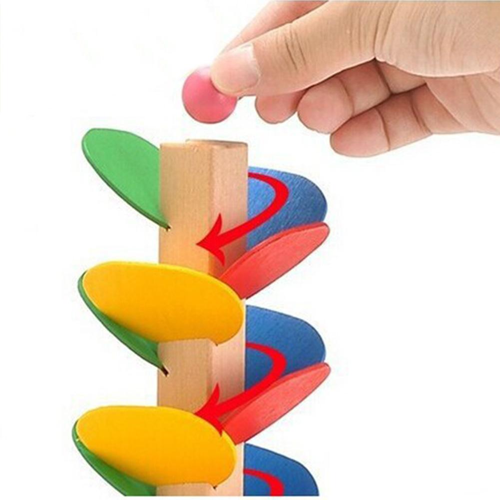 Funny Ball Run Track Game Toy Wooden DIY Mini Tree Baby Kids Educational Toy Blocks toys for children kids drop shipping-ebowsos