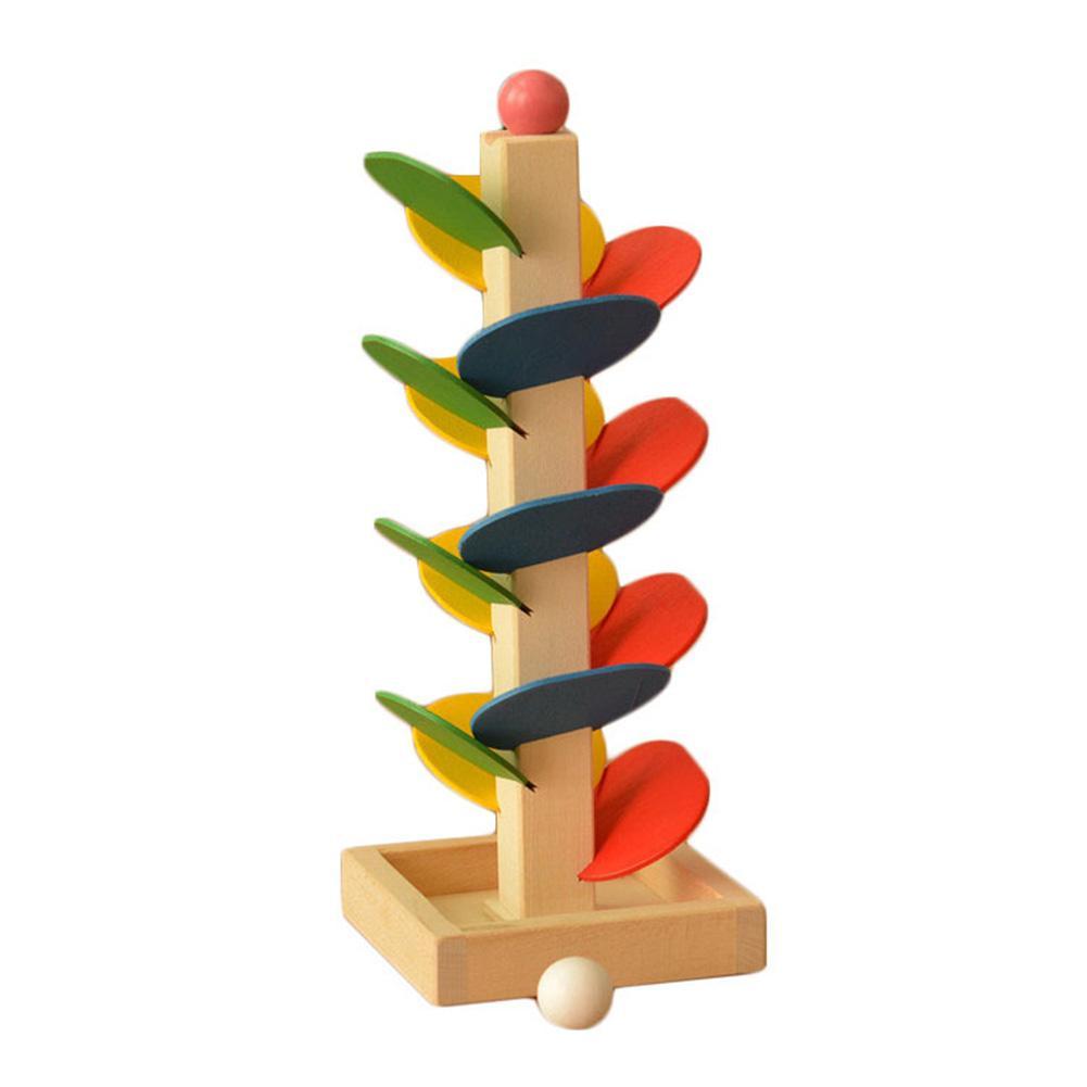 Funny Ball Run Track Game Toy Wooden DIY Mini Tree Baby Kids Educational Toy Blocks toys for children kids drop shipping-ebowsos