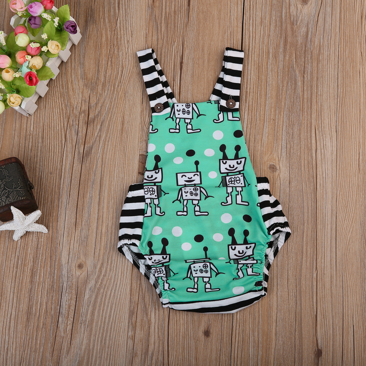 Funny Cartoon Baby Boy Girl Sleeveless Bodysuit Jumpsuit Summer Clothes Outfits - ebowsos