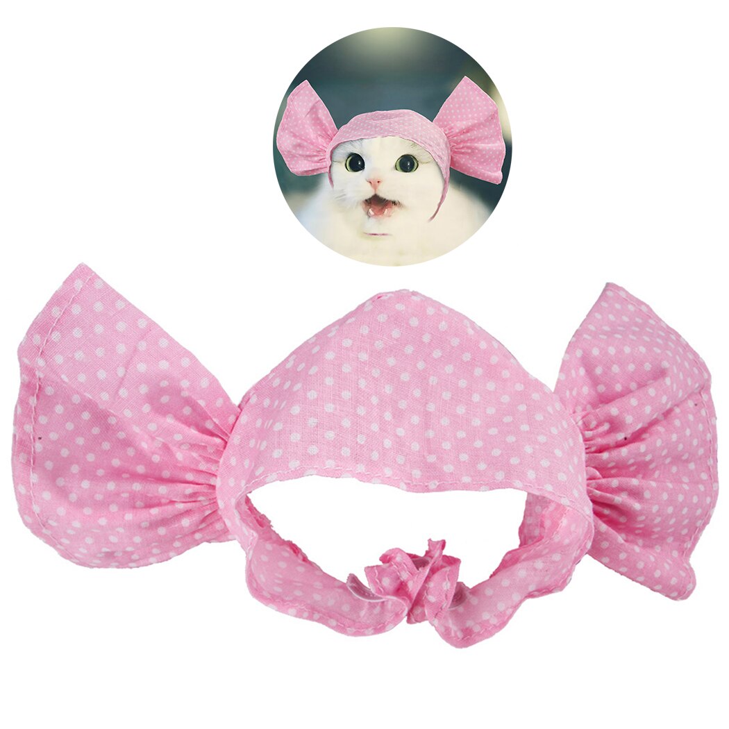 Funny Cat Headscarf Pet Headband Dots Pattern Cute Creative Cat Headdress Pet Costume Pet Supplies Cat Dog Clothing Accessories-ebowsos