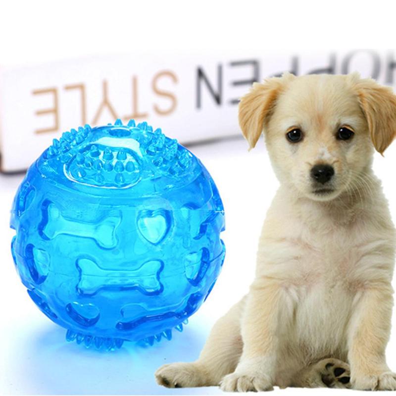 Funny Dog Balls Pets Chew Soft TPR Sound Play Fetch Training Chewing Bite Teeth Toy Dogs Puppy Ball Tooth Cleaning Balls - ebowsos