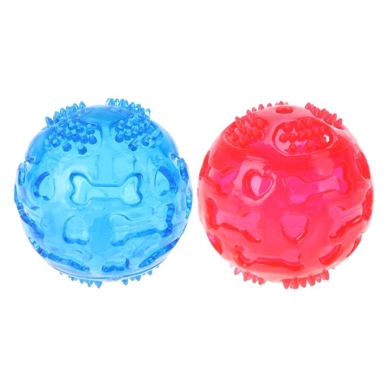 Funny Dog Balls Pets Chew Soft TPR Sound Play Fetch Training Chewing Bite Teeth Toy Dogs Puppy Ball Tooth Cleaning Balls - ebowsos