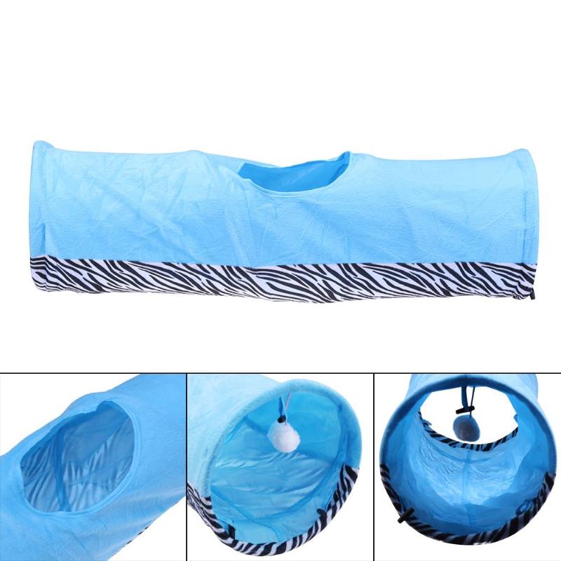 Funny Pet Tunnel Cat Play Rainbown Tunnel Brown Foldable 2 Holes Cat Tunnel Kitten Toy Bulk Toys Rabbit Tunnel Cat Cave - ebowsos