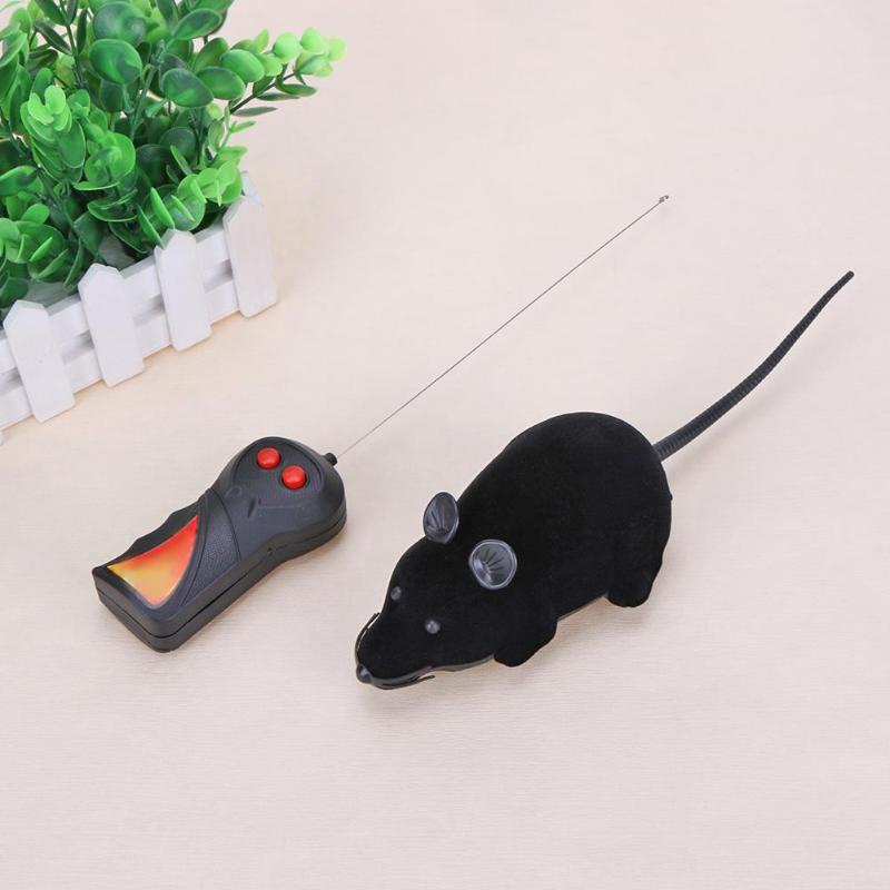 Funny flocking ABS Wireless RC Electric RC flocking Rat Mice Toy Remote Control Mouse for Pet Cat Kitten Playing Toy kids toys - ebowsos