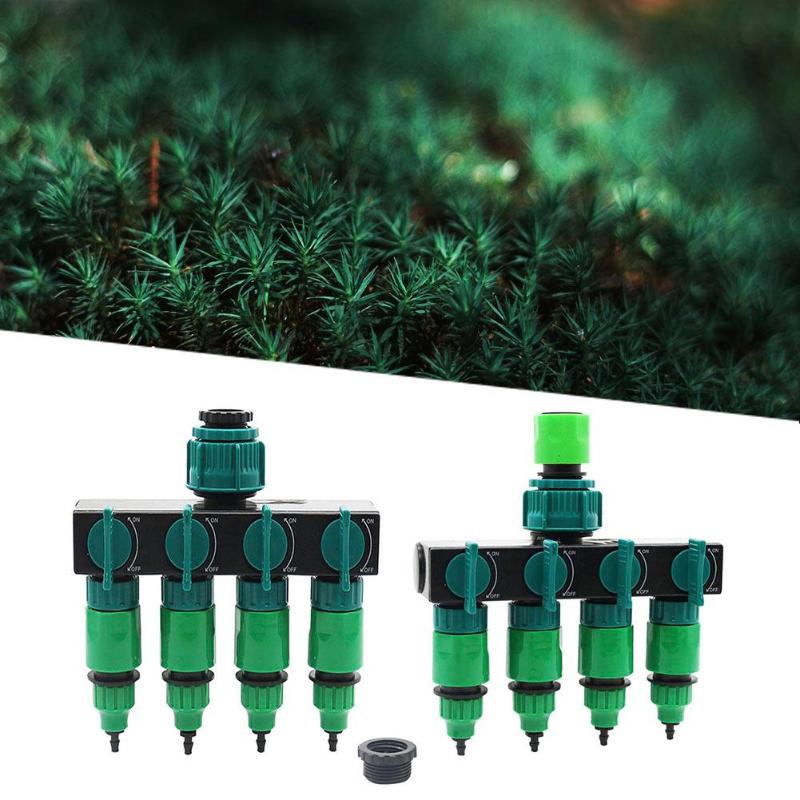 Garden Drip Irrigation 4 Way Tap Hose Splitter 4/7 8/11 Hose Pipe Connector Flowers Plants Lawns Agriculture Watering Kits - ebowsos