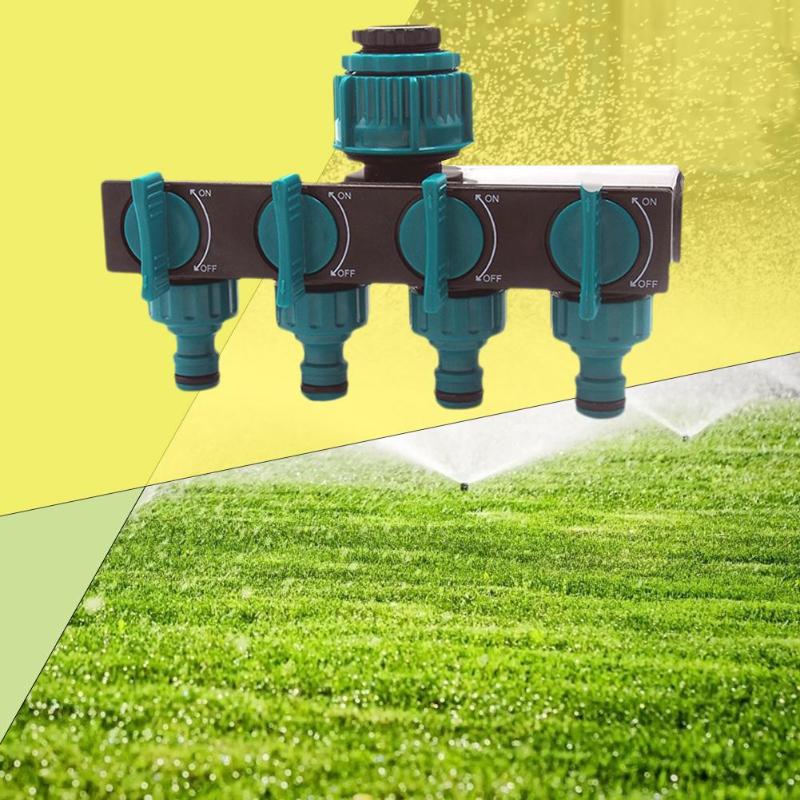 Garden Irrigation 4-way Tap Hose Splitter Garden Drip 1/2 or 3/4 Hose Fittings Pipe Connector Irrigation 180*102*80mm - ebowsos