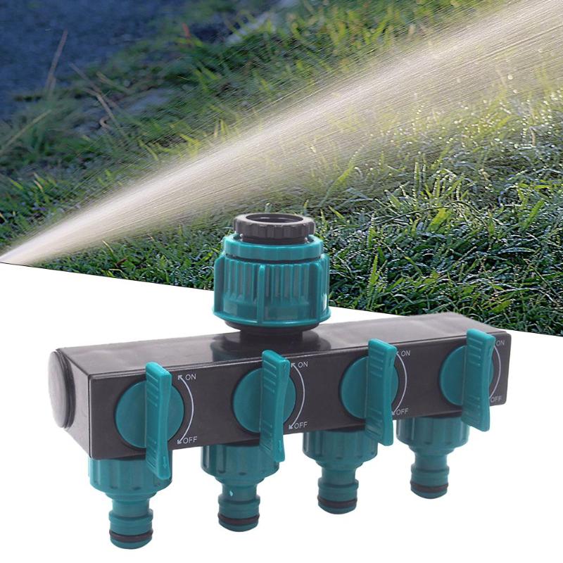 Garden Irrigation 4-way Tap Hose Splitter Garden Drip 1/2 or 3/4 Hose Fittings Pipe Connector Irrigation 180*102*80mm - ebowsos