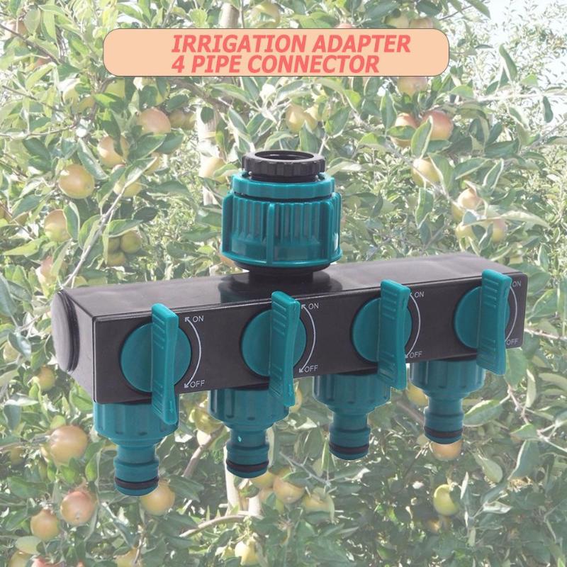 Garden Irrigation 4-way Tap Hose Splitter Garden Drip 1/2 or 3/4 Hose Fittings Pipe Connector Irrigation 180*102*80mm - ebowsos