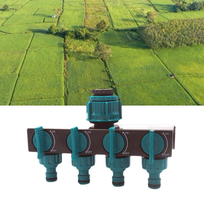 Garden Irrigation 4-way Tap Hose Splitter Garden Drip 1/2 or 3/4 Hose Fittings Pipe Connector Irrigation 180*102*80mm - ebowsos