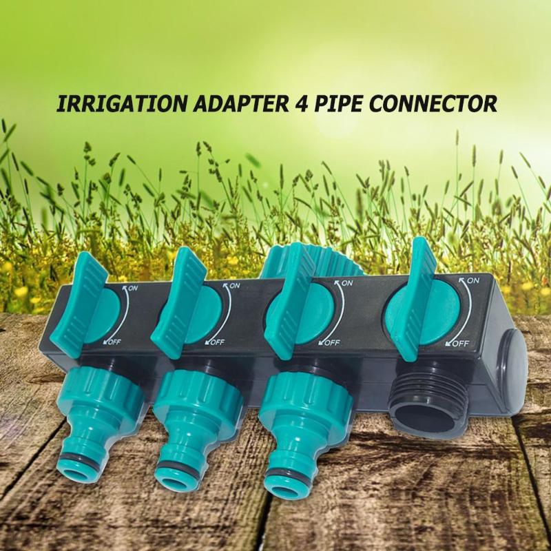 Garden Irrigation 4-way Tap Hose Splitter Garden Drip 1/2 or 3/4 Hose Fittings Pipe Connector Irrigation 180*102*80mm - ebowsos