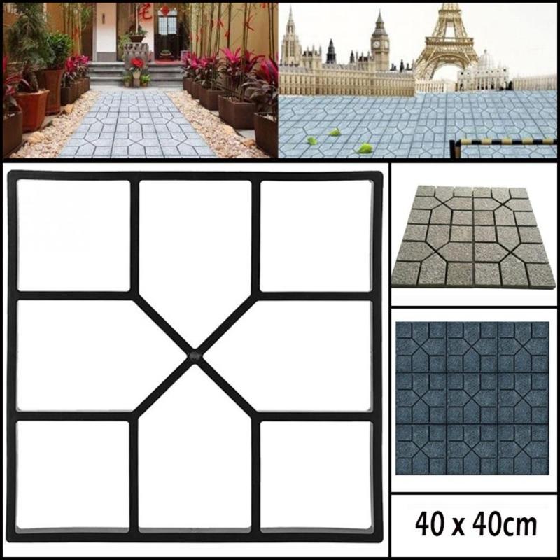 Garden Path Maker Mold Plastic DIY Manually Paving Cement Brick Stone Road Concrete Mould Garden Stone Road Concrete Molds - ebowsos