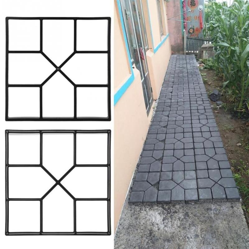 Garden Path Maker Mold Plastic DIY Manually Paving Cement Brick Stone Road Concrete Mould Garden Stone Road Concrete Molds - ebowsos