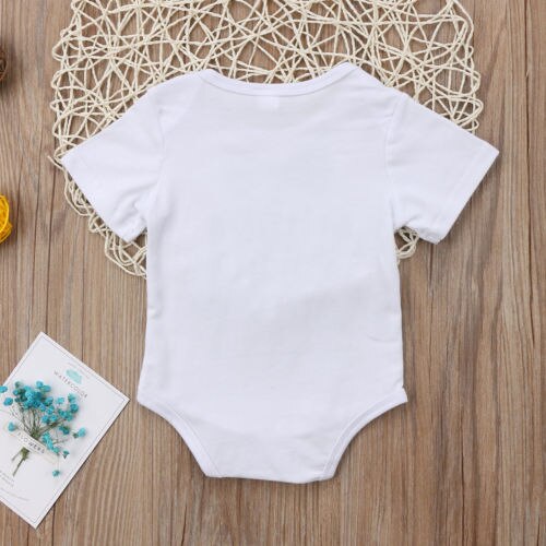 Gentleman Toddler Infant Baby Boys Kids Cute Letter Cotton Short Sleeve Jumpsuit Bodysuit Clothes Outfit Summer - ebowsos