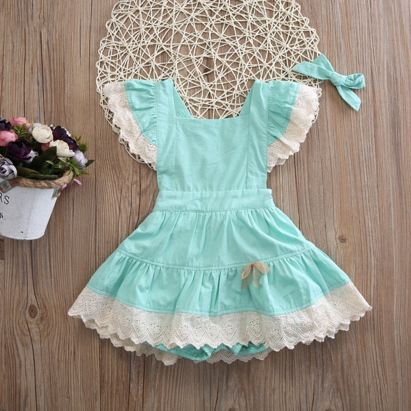 Girl Clothes Princess Dress Princess Baby Kid Girl Lace Ruffle Floral Dress Party Ball Gown Dresses Sundress - ebowsos