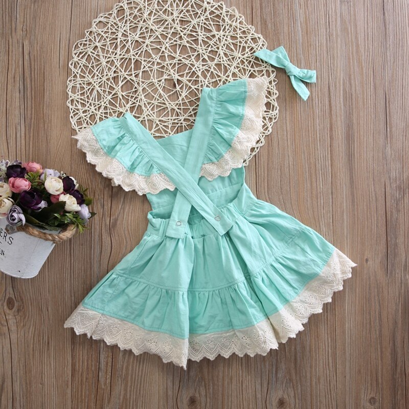 Girl Clothes Princess Dress Princess Baby Kid Girl Lace Ruffle Floral Dress Party Ball Gown Dresses Sundress - ebowsos