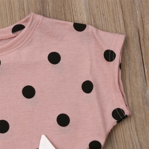 Girl Cotton Clothes Baby Kids Girls Summer Outfits Cat Print Short Sleeve Shirt Tops + Skirts Set 2pcs - ebowsos