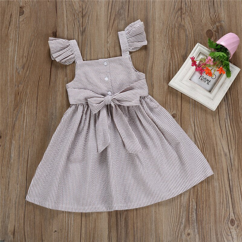 Girls Dress Sleeveless Plaid Toddler Kids Bow Tutu Princess Dress Sundress Casual Summer Kids Dresses For Girls - ebowsos