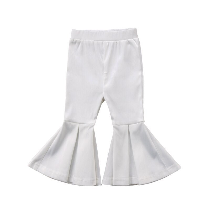 Girls Pants Princess Clothing Kids Girls Baby High Waist Wide Long Flared Bell Bottom Pants 2T/3T/4T/5T/6T/7T - ebowsos