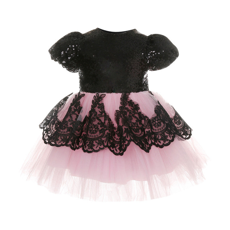 Girls Party Tutu Cute Lace Back Big Bow Clothes Dresses Flower Kids Girl Dress Birthday Wedding Formal Pageant 6M-6T - ebowsos