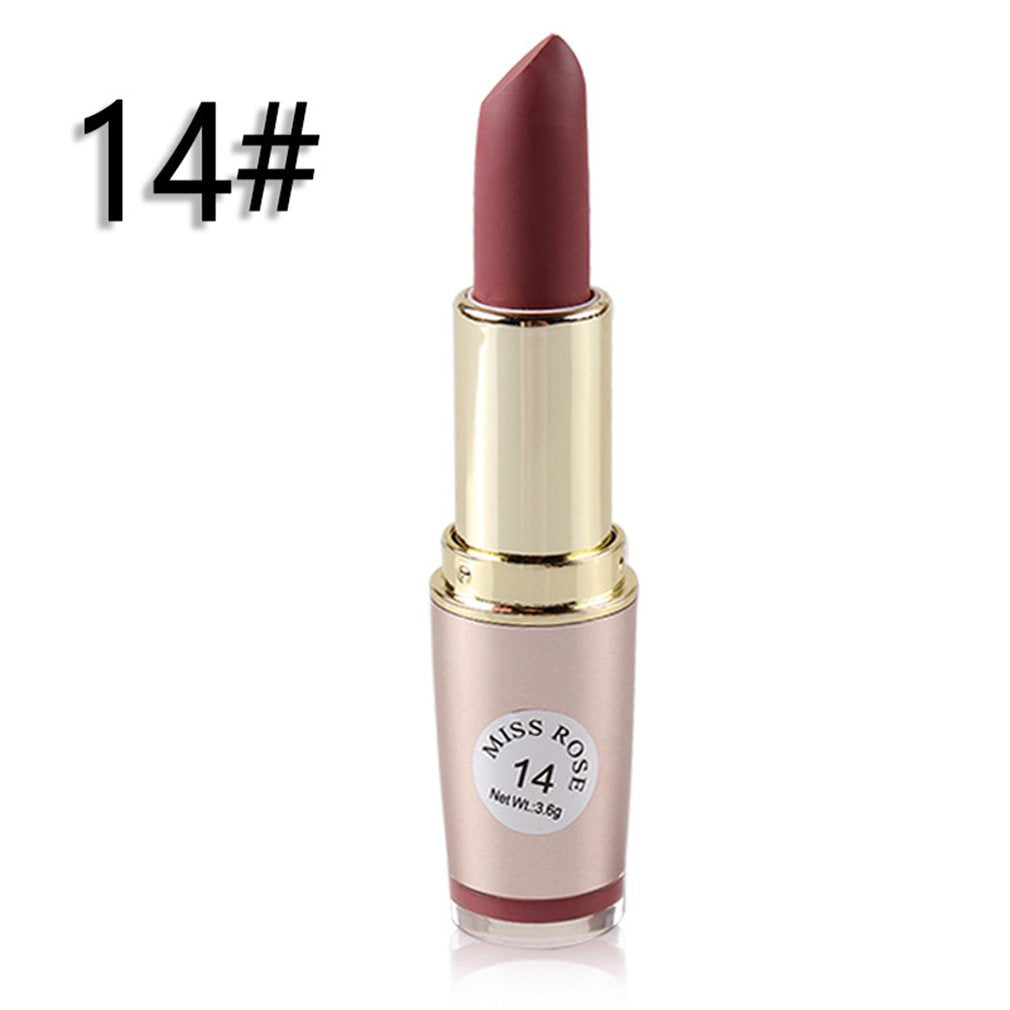 Gold Bullet Head Lipstick Easy to Wear Matte Lipstick Lipstick Makeup Matte Lipstick Set Gifts for Women - ebowsos