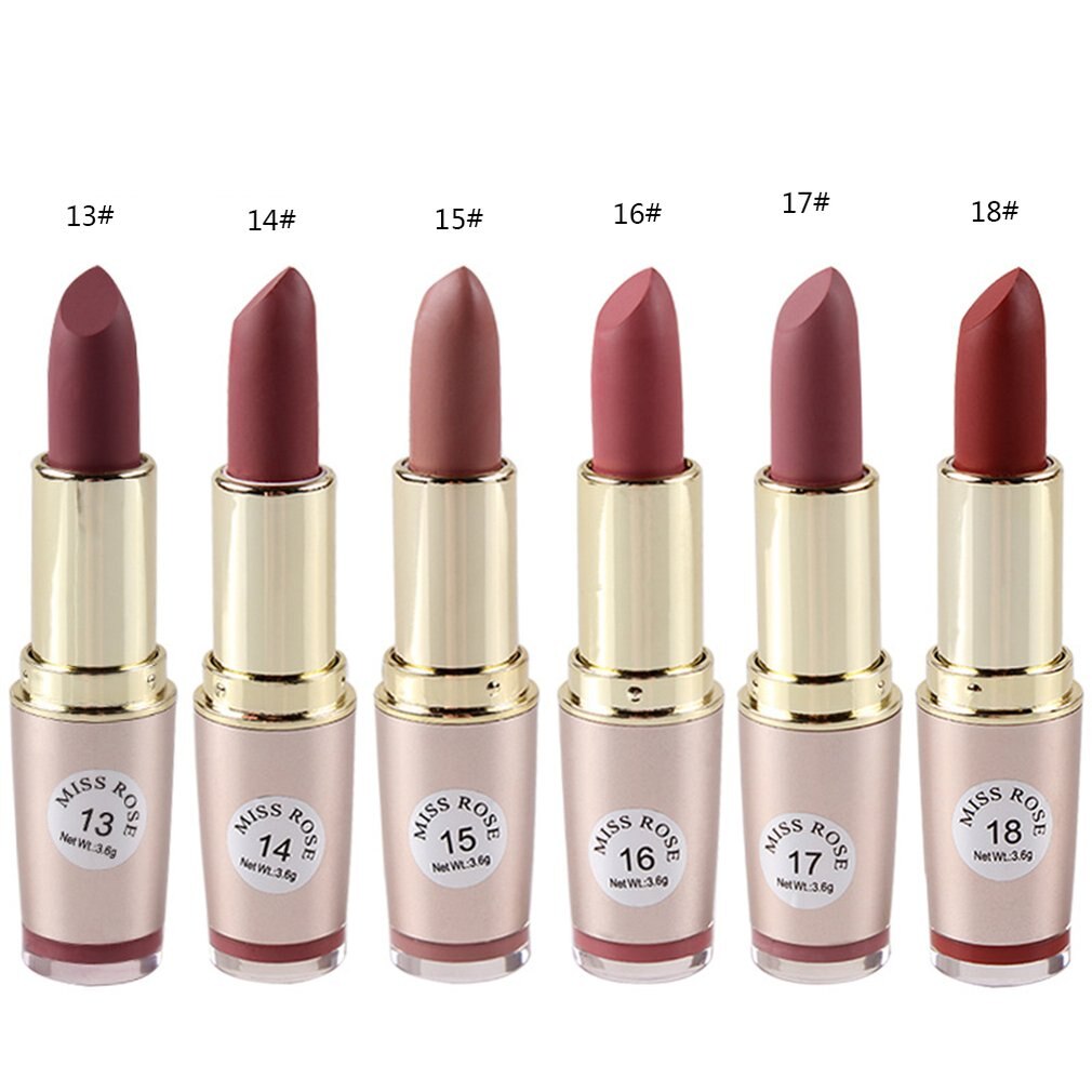 Gold Bullet Head Lipstick Easy to Wear Matte Lipstick Lipstick Makeup Matte Lipstick Set Gifts for Women - ebowsos