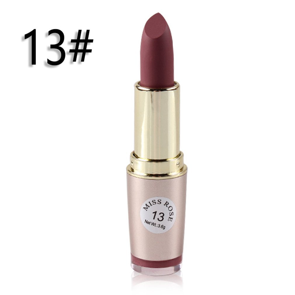 Gold Bullet Head Lipstick Easy to Wear Matte Lipstick Lipstick Makeup Matte Lipstick Set Gifts for Women - ebowsos