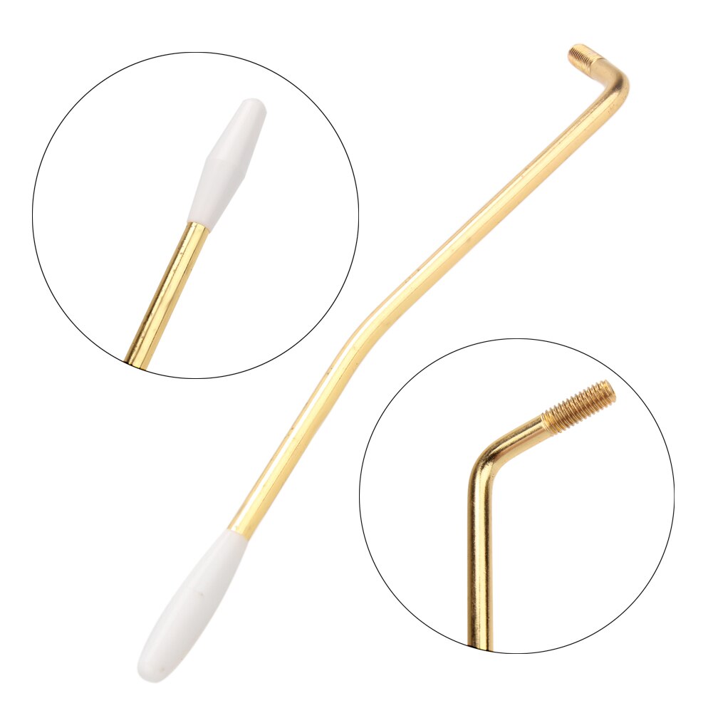 Gold Guitar Tremolo Whammy Bar Arm Rose Bridge Replacement with Tips Dia 6mm With Threaded Collar Guitar Accessories-ebowsos