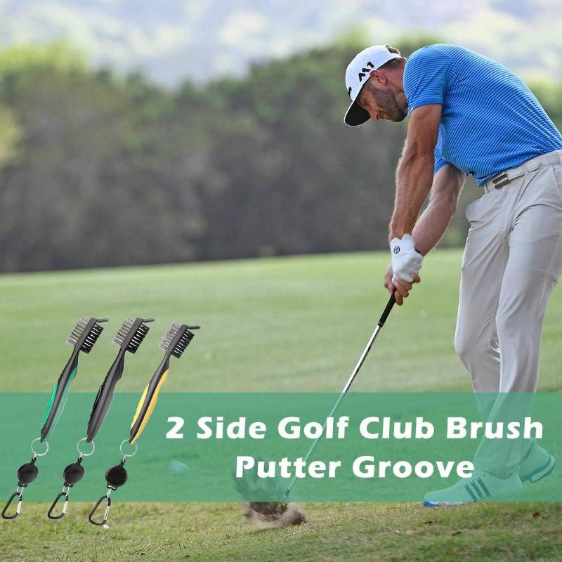 Golf Club Brush Golf Groove Cleaning tool 2 Sided Golf Putter Wedge Ball Groove Cleaning Brush Kit Cleaning Tool withTelescopic-ebowsos