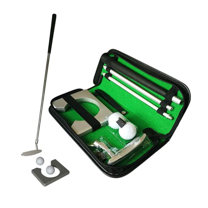 Golf Putter Trainer Set with Carrying Case Indoor Golf Training Folded Easy Carrying Golf Gift Set Indoor Equipment Tool-ebowsos