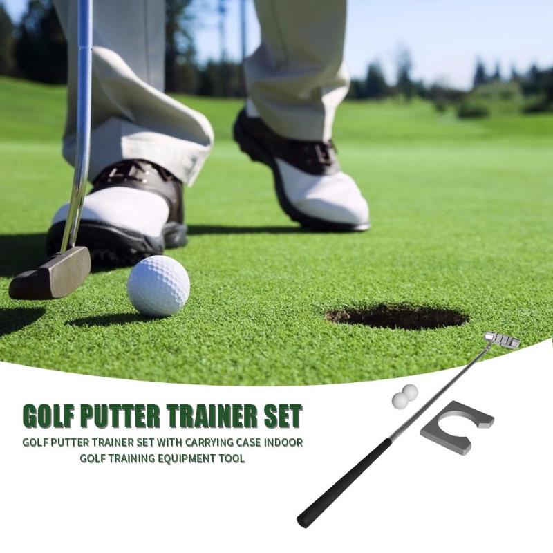 Golf Putter Trainer Set with Carrying Case Indoor Golf Training Folded Easy Carrying Golf Gift Set Indoor Equipment Tool-ebowsos