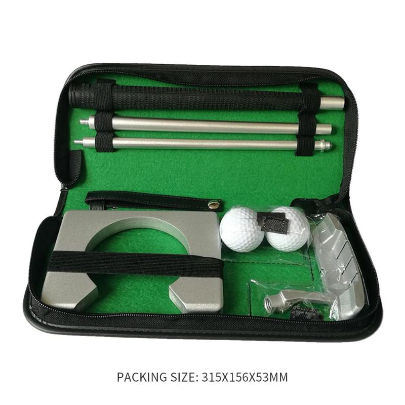 Golf Putter Trainer Set with Carrying Case Indoor Golf Training Folded Easy Carrying Golf Gift Set Indoor Equipment Tool-ebowsos