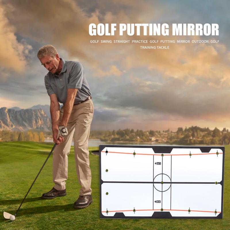 Golf Swing Straight Practice Golf Putting Mirror Path Guidance New and High Quality Outdoor Golf Training Tackle 305x180x4mm-ebowsos