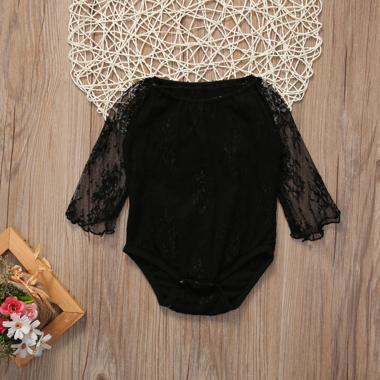 Grace Baby Girls Kid Floral Bodysuit Jumpsuit Lace Long Sleeve Clothing Suit Outfit Summer - ebowsos