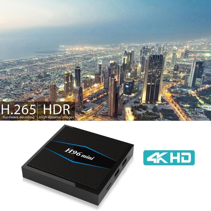 H96 Mini Amlogic S905W Quad Core Android 7.1 TV Box 2GB RAM 16GB ROM 2.4G/2.5G WiFi Bluetooth USB HDMI 4Kx2K Media Player - ebowsos