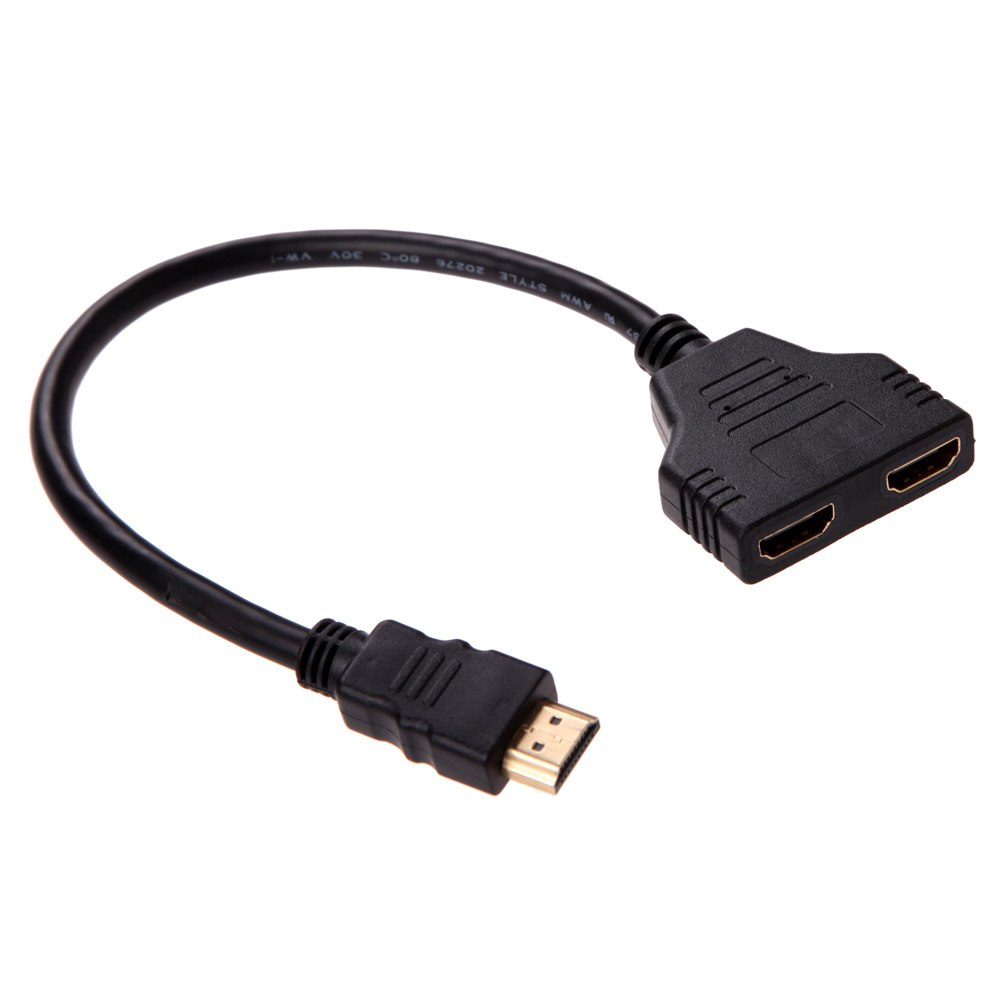 HDMI V1.4 Male to 2 Female  1X2 hdmi Splitter Cable for HDTV PlayStation 3 Upconvertor DVD Player LCD TV - ebowsos