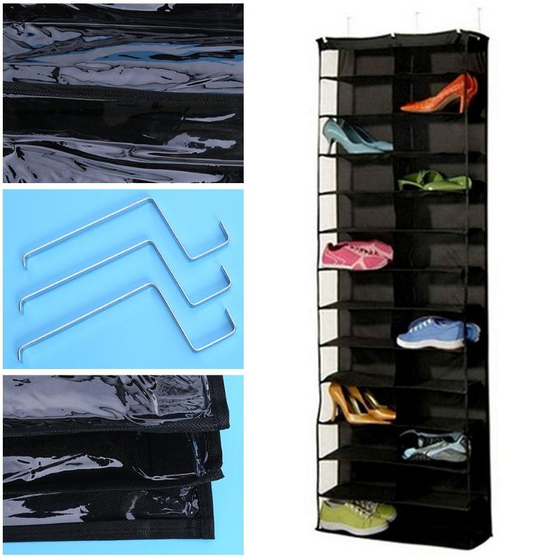 HJ 26 Pockets Over Door Hanging Bag Box Shoes Organize Rack Hanger Storage Box - ebowsos