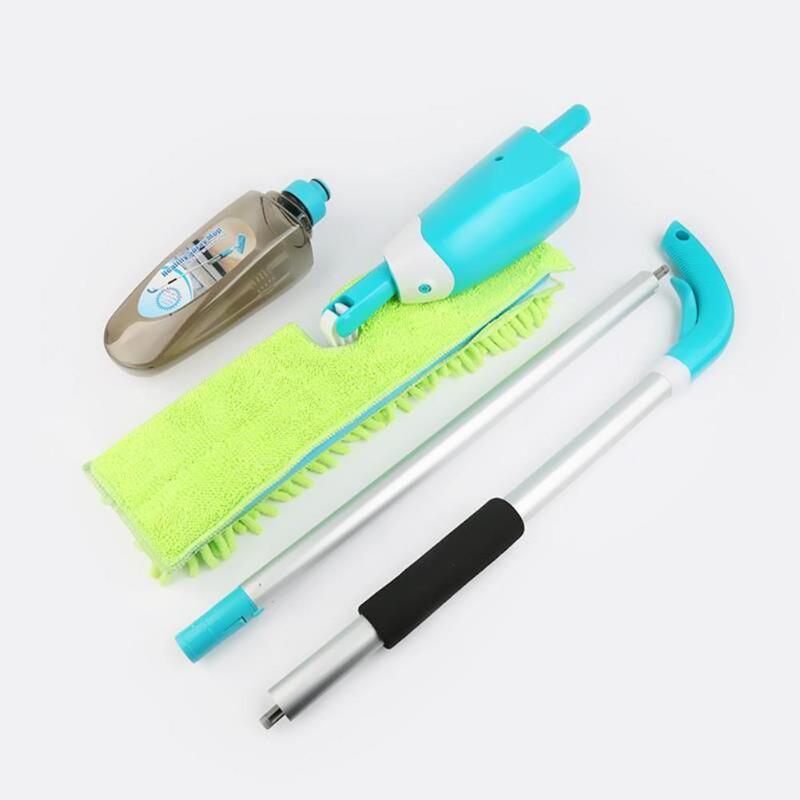 HJ Dual Side Spray Mop Microfiber Lazy Cloth Floor Removeable Water Bottle Kit - ebowsos